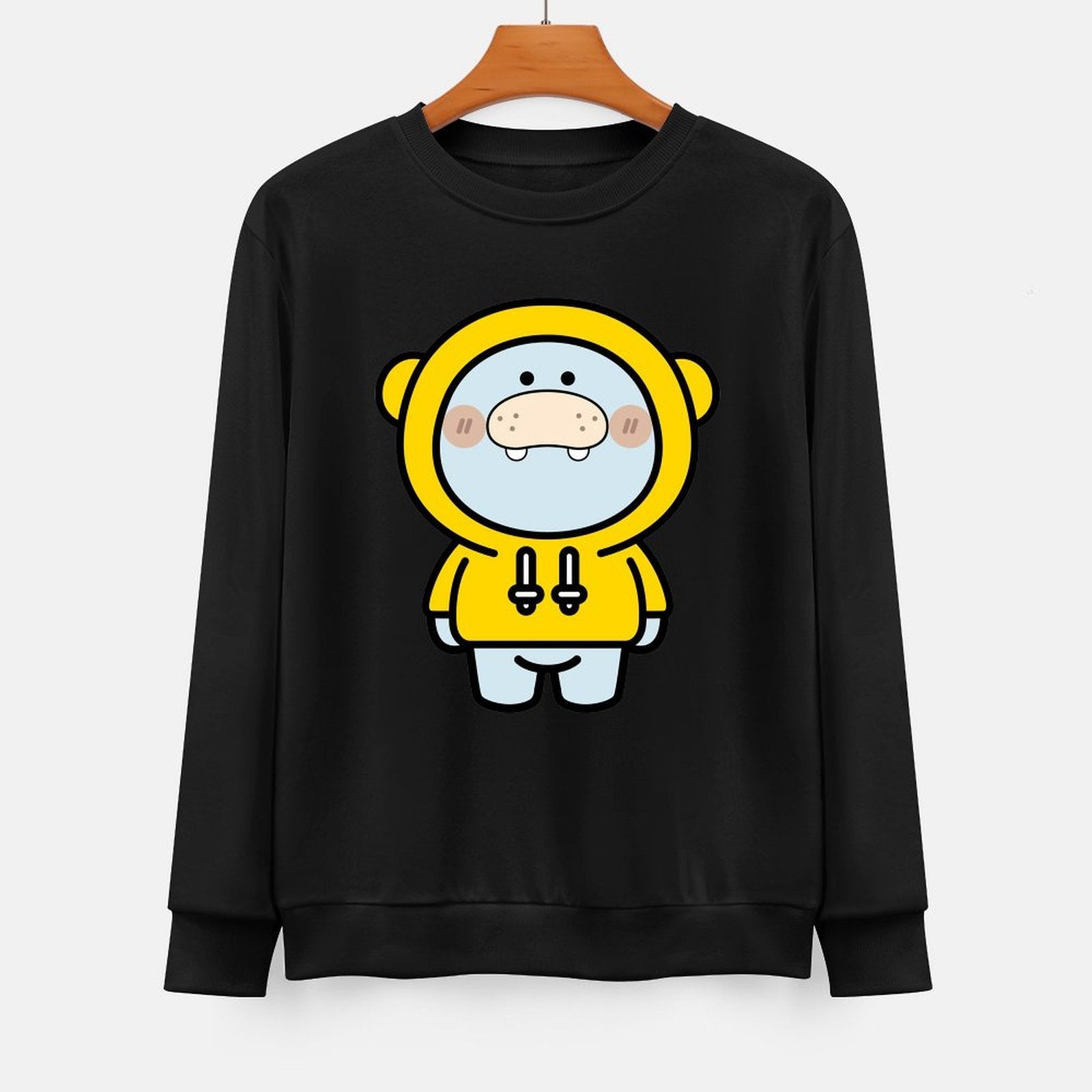 Front Patterned Long Sleeve TopDaily Smooth Feel